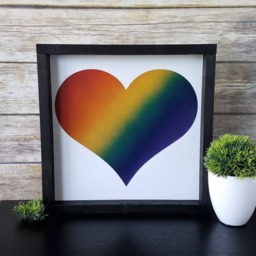 Rainbow Heart Wall Art, Love Is Decor, Framed Sign, Gay Pride Lgbtq Home Queer Decorations - thumbnail 3