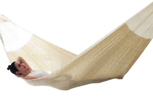 Natural Hammock Made With Thick Nylon Thread - Traditional Mayan Hammocks Customs Taxes Included - image 1