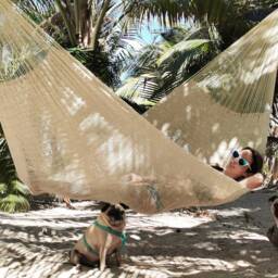 Natural Hammock Made With Thick Nylon Thread - Traditional Mayan Hammocks Customs Taxes Included - thumbnail 2