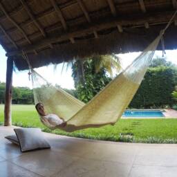 Natural Hammock Made With Thick Nylon Thread - Traditional Mayan Hammocks Customs Taxes Included - thumbnail 3