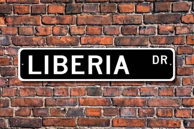 Liberia Sign, Gift, Souvenir, Keepsake, Wall Decor, Custom Street Quality Metal Sign - image 1