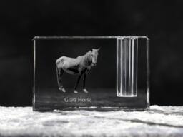 Giara Horse , Crystal Pen Holder With Horse, Souvenir, Decoration, Limited Edition, Collection - thumbnail 1