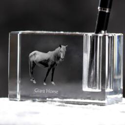 Giara Horse , Crystal Pen Holder With Horse, Souvenir, Decoration, Limited Edition, Collection - thumbnail 2