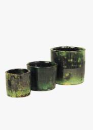 Summer Sale Moroccan Vintage Shaded Green Glaze Tamegroute Planter/Pot, Small, Medium, Large, Handmade Pottery, Plant Pot, Utensil Pot - thumbnail 1