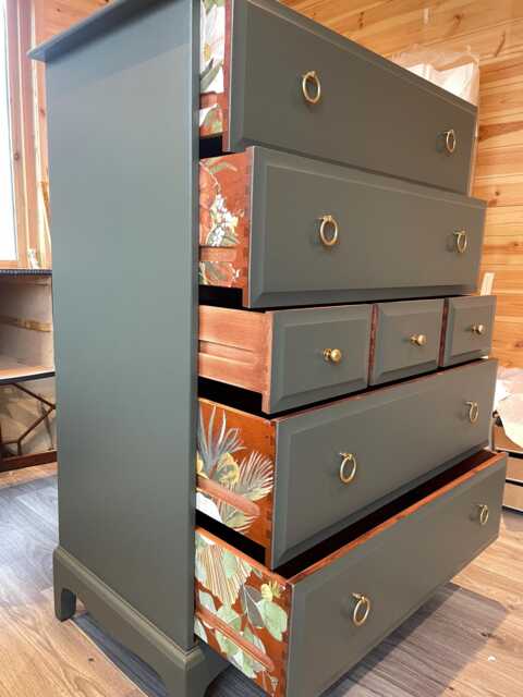 stag Tall Chest Of Drawers Vintage Wooden Dresser - image 1