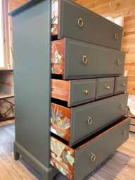 stag Tall Chest Of Drawers Vintage Wooden Dresser