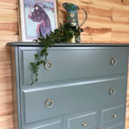 stag Tall Chest Of Drawers Vintage Wooden Dresser - thumbnail 2
