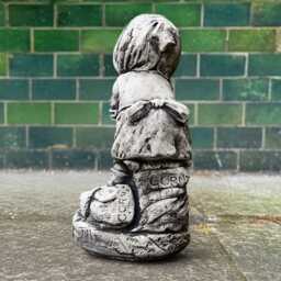 Crying Girl Statue Sad Concrete Sculpture Weeping Child Figurine Emotional Garden Decor Cement Ornament Outdoor Sentimental - thumbnail 4