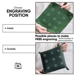 Genuine Leather Dice Rolling Tray, Foldable Tray For Dnd Rpg Game As A Dnd Accessory, Portable Board Games Personalized - thumbnail 4