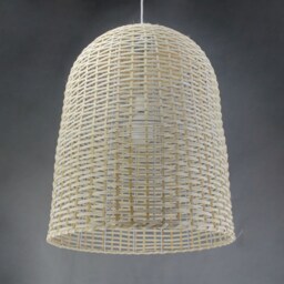 Rattan Pendant Light - Bamboo Lampshade, Woven Lighting - 17.7 Inches - thumbnail 3