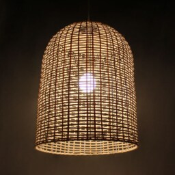Rattan Pendant Light - Bamboo Lampshade, Woven Lighting - 17.7 Inches - thumbnail 2