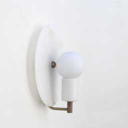 Brass Wall Sconce Light -Wall Light - With Alabaster Shade, Ul Listed, No.0202 - thumbnail 3