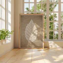Leaf Poster, Minimalist Botanical Wall Art, Neutral Nature Print, Modern Line Art Illustration, Eco Inspired Home Decor Artwork - thumbnail 3