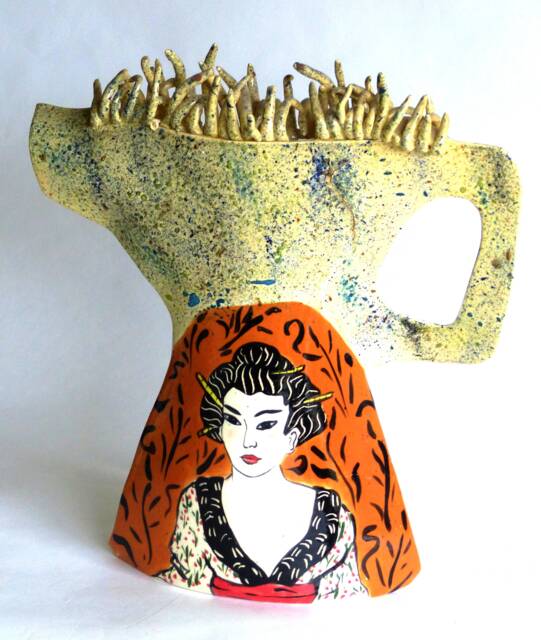 Ceramics Teapot Sculpture Beige Brown Figurative - image 1
