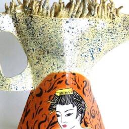Ceramics Teapot Sculpture Beige Brown Figurative - thumbnail 4