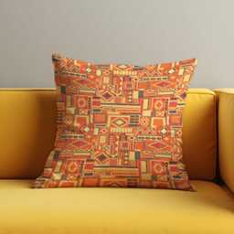 Ethnic Geometric Cushion Cover, Tribal Pattern Pillow Case, Boho Decorative Throw Cover For Sofa Bedroom Living Room Decor - thumbnail 2