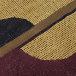 Burgundy Cotton Runner Rug, Block Printed Stair - thumbnail 3