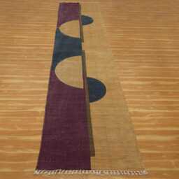 Burgundy Cotton Runner Rug, Block Printed Stair - thumbnail 4