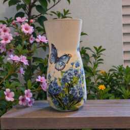 Forget Me Nots Flower Vase, Butterfly, Gifts For Mum, Nan, Housewarming Gifts, Birthday, Memorial, Decor - thumbnail 3