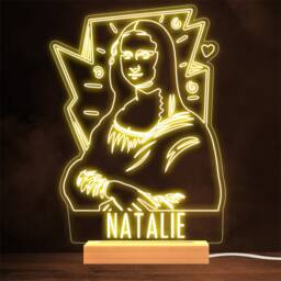 Modern Mona Lisa Swirls Personalised Gift Lamp Night Light - thumbnail 1