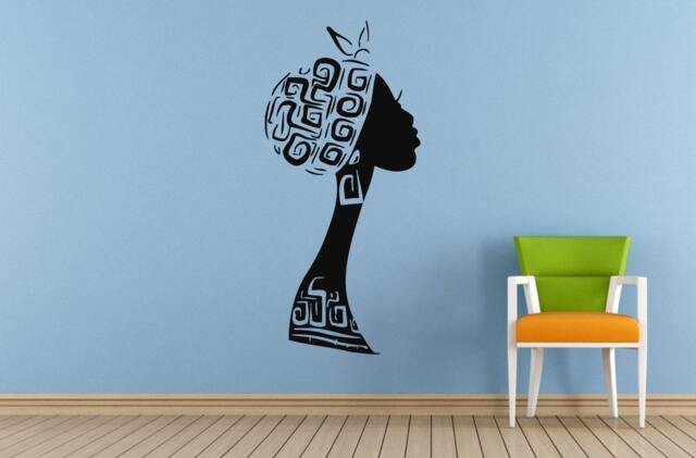 Woman Afro Girl African Tribe Ancient Tribal Pattern Wall Room Vinyl Mural Art Decor Decal Sticker L1669 - image 1