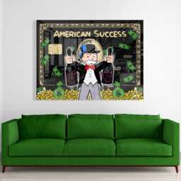 Glass Effect Alec Monopoly Inspired - Wall Decor Pop Art Gifts For Him Canvas - thumbnail 3