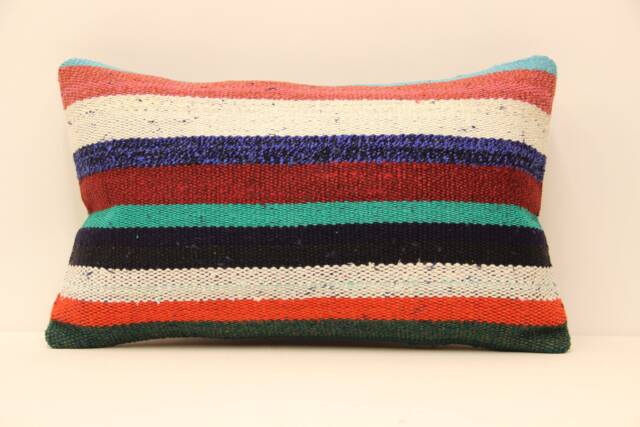 12x20 Turkish Kilim Lumbar Pillow Cover Handmade Home Living Design Boho Vintage Rustic Throw Covers Old Cushion 4Oef-112 - image 1