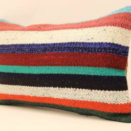 12x20 Turkish Kilim Lumbar Pillow Cover Handmade Home Living Design Boho Vintage Rustic Throw Covers Old Cushion 4Oef-112 - thumbnail 3