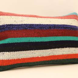 12x20 Turkish Kilim Lumbar Pillow Cover Handmade Home Living Design Boho Vintage Rustic Throw Covers Old Cushion 4Oef-112 - thumbnail 2