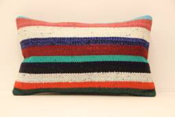 12x20 Turkish Kilim Lumbar Pillow Cover Handmade Home Living Design Boho Vintage Rustic Throw Covers Old Cushion 4Oef-112 - thumbnail 1
