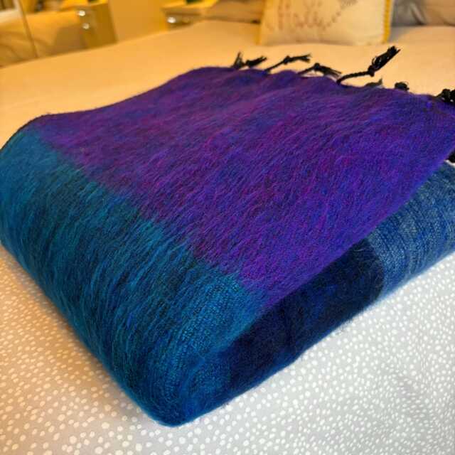Yak Wool Blanket/ Living Room Throw /Sofa /Travel Throw/ Rug Camping Wrap/Meditation Out Door Hand-Loomed Nepal B10 - image 1