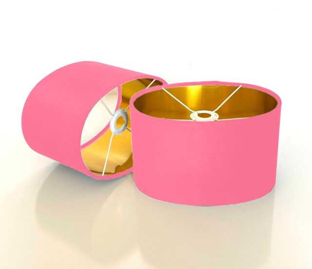 New Luxury High Quality Candy Pink Velvet Fabric Lamp Shade Oval Shape Oval With Silver Lining - image 1