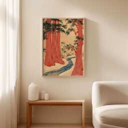 Cedar Forest Poster, Woodland Landscape Wall Art, Nature Print - thumbnail 3