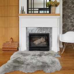 Giant Sheepskin Double Xxl Grey Throw Genuine Leather Sheep Skin 50 - thumbnail 3