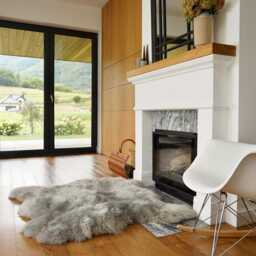 Giant Sheepskin Double Xxl Grey Throw Genuine Leather Sheep Skin 50 - thumbnail 2