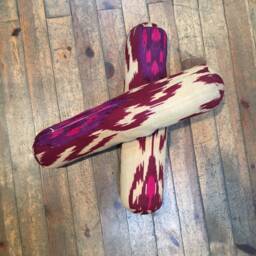 Handwoven Ikat Bolster Pillow Cover Organic Cotton Lumbar - thumbnail 3