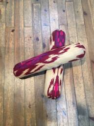 Handwoven Ikat Bolster Pillow Cover Organic Cotton Lumbar - thumbnail 1