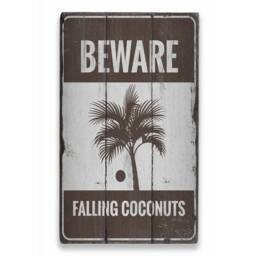 Coconut Decor Sign, Palm Tree Wood Gift Ocean Lifestyle, Decor, Wooden Sale Wall - Old Sign - thumbnail 2