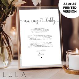 Personalised Mummy & Daddy To Be Poem From Bump Or Twins A4 Print New Parents Christmas Gift Pregnancy Reveal & - thumbnail 2