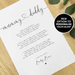 Personalised Mummy & Daddy To Be Poem From Bump Or Twins A4 Print New Parents Christmas Gift Pregnancy Reveal & - thumbnail 3