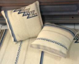 Set Of Two White Pillow Covers. Handwoven Unique Throw Pillows . Decorative Handmade Wool Cushions