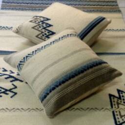 Set Of Two White Pillow Covers. Handwoven Unique Throw Pillows . Decorative Handmade Wool Cushions - thumbnail 3