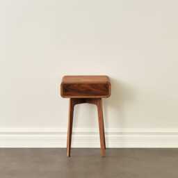 Handmade Mid Century Modern Walnut Or Maple End Table With Drawer - Narrow Nightstand Alternative - thumbnail 3
