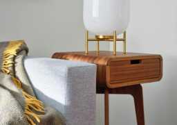 Handmade Mid Century Modern Walnut Or Maple End Table With Drawer - Narrow Nightstand Alternative - thumbnail 1