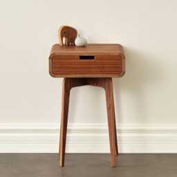 Handmade Mid Century Modern Walnut Or Maple End Table With Drawer - Narrow Nightstand Alternative - thumbnail 2