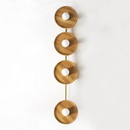 Quattro Bohemian Bamboo Wall Fixture Light Vanity Entry Vertical Sconce Kitchen Lighting - thumbnail 4