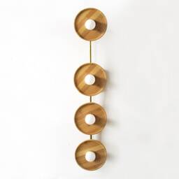 Quattro Bohemian Bamboo Wall Fixture Light Vanity Entry Vertical Sconce Kitchen Lighting - thumbnail 3