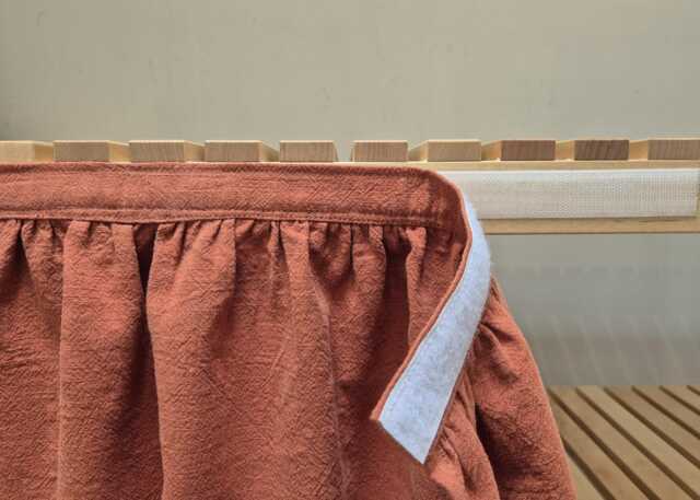 Terracotta Linen Sink Skirt, Natural White For Bathroom, Utility Vanity Shelf Self Adhesive - image 1