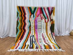 Handmade Wool Boujaad Rug, Colorful Abstract Berber Carpet, 4.03 Ft X 5.01 - thumbnail 1