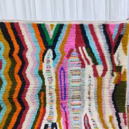 Handmade Wool Boujaad Rug, Colorful Abstract Berber Carpet, 4.03 Ft X 5.01 - thumbnail 2
